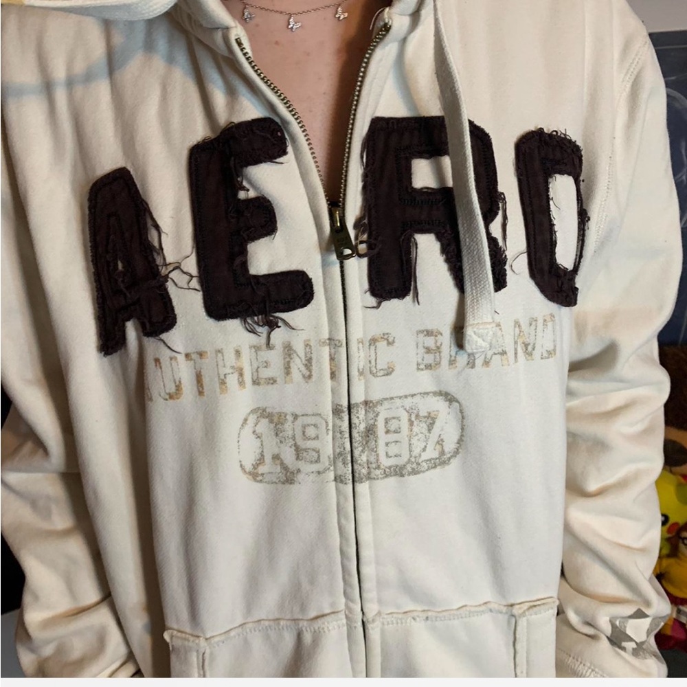 Aeropostale fuzzy HEAVYWEIGHT zip up